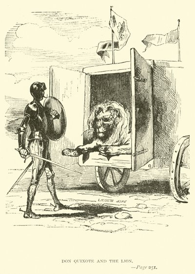 Don Quixote and the Lion by John Gilbert
